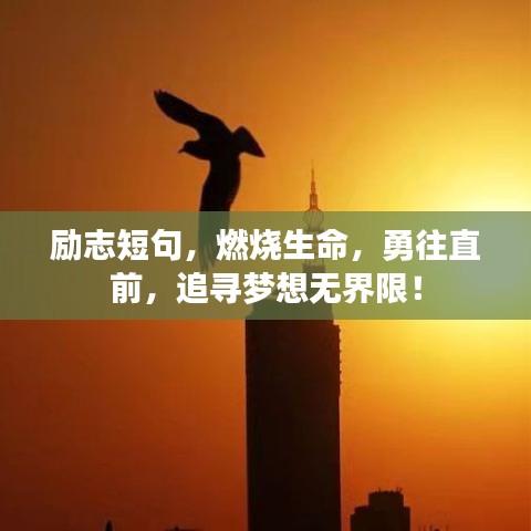 励志短句，燃烧生命，勇往直前，追寻梦想无界限！
