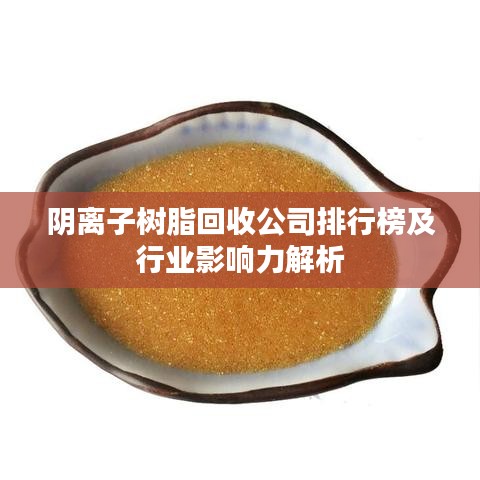 阴离子树脂回收公司排行榜及行业影响力解析