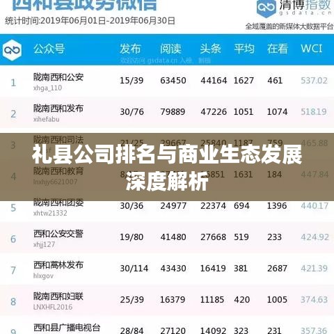 礼县公司排名与商业生态发展深度解析