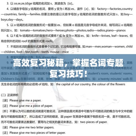高效复习秘籍,掌握名词专题复习技巧!