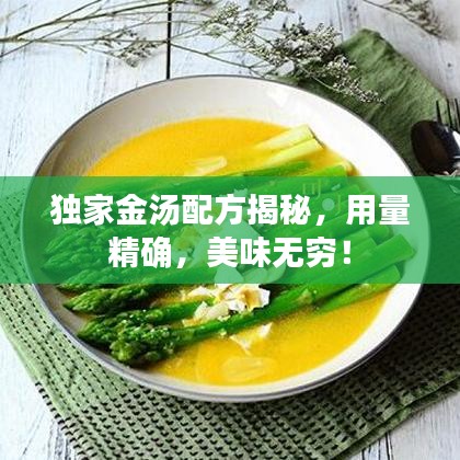 独家金汤配方揭秘，用量精确，美味无穷！